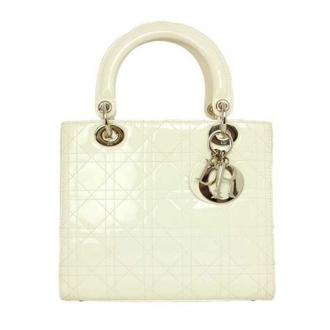 lady dior white patent leather